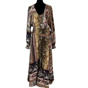 Tailsman Womens Halcyon Dress Tapestry Floral Midi Dress Size XL NWT Boho